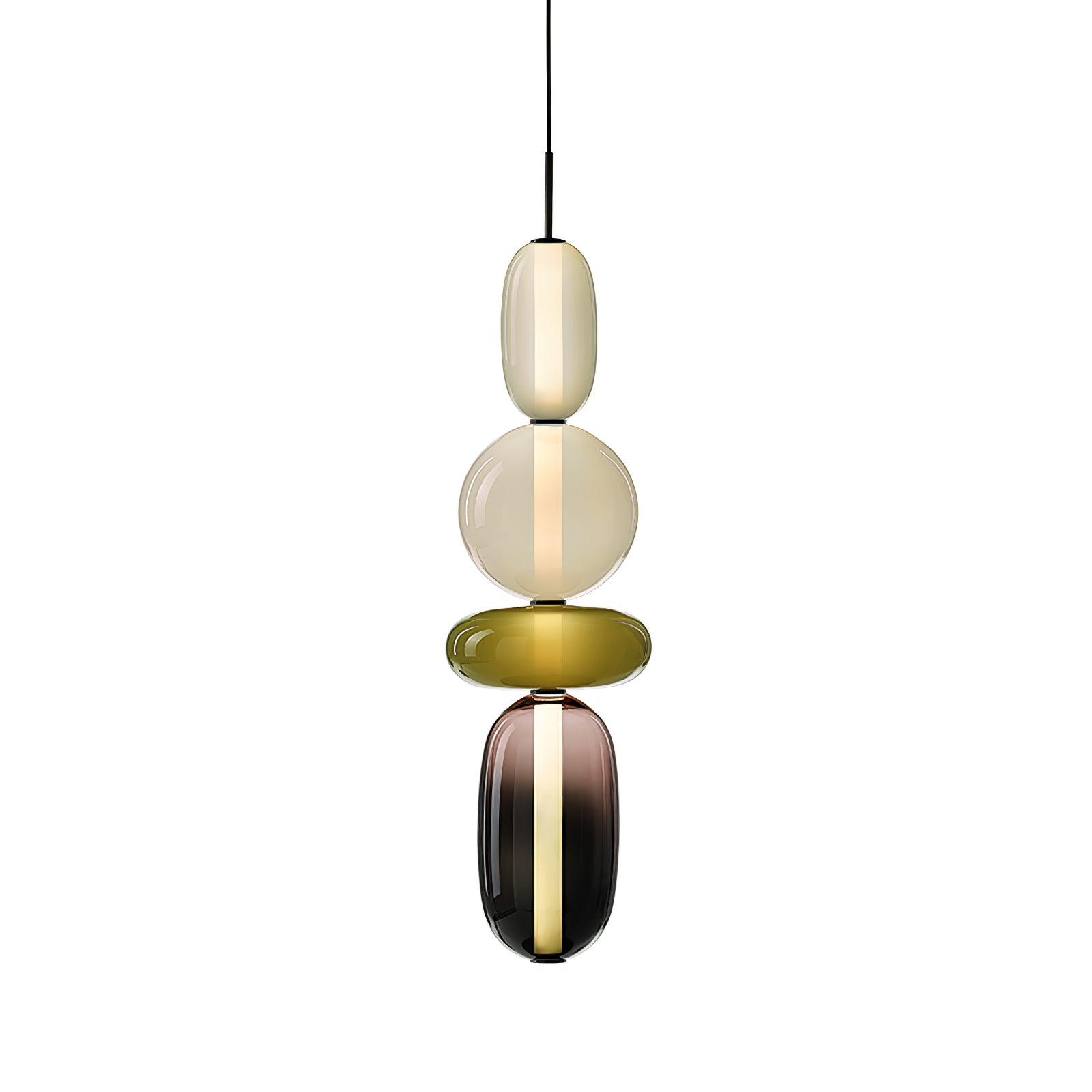 Candied Glass Pendant Light 19.7 in LED Ceiling Fixture Multi-Color Indoor Dining Room Hanging Lamp | Thomler