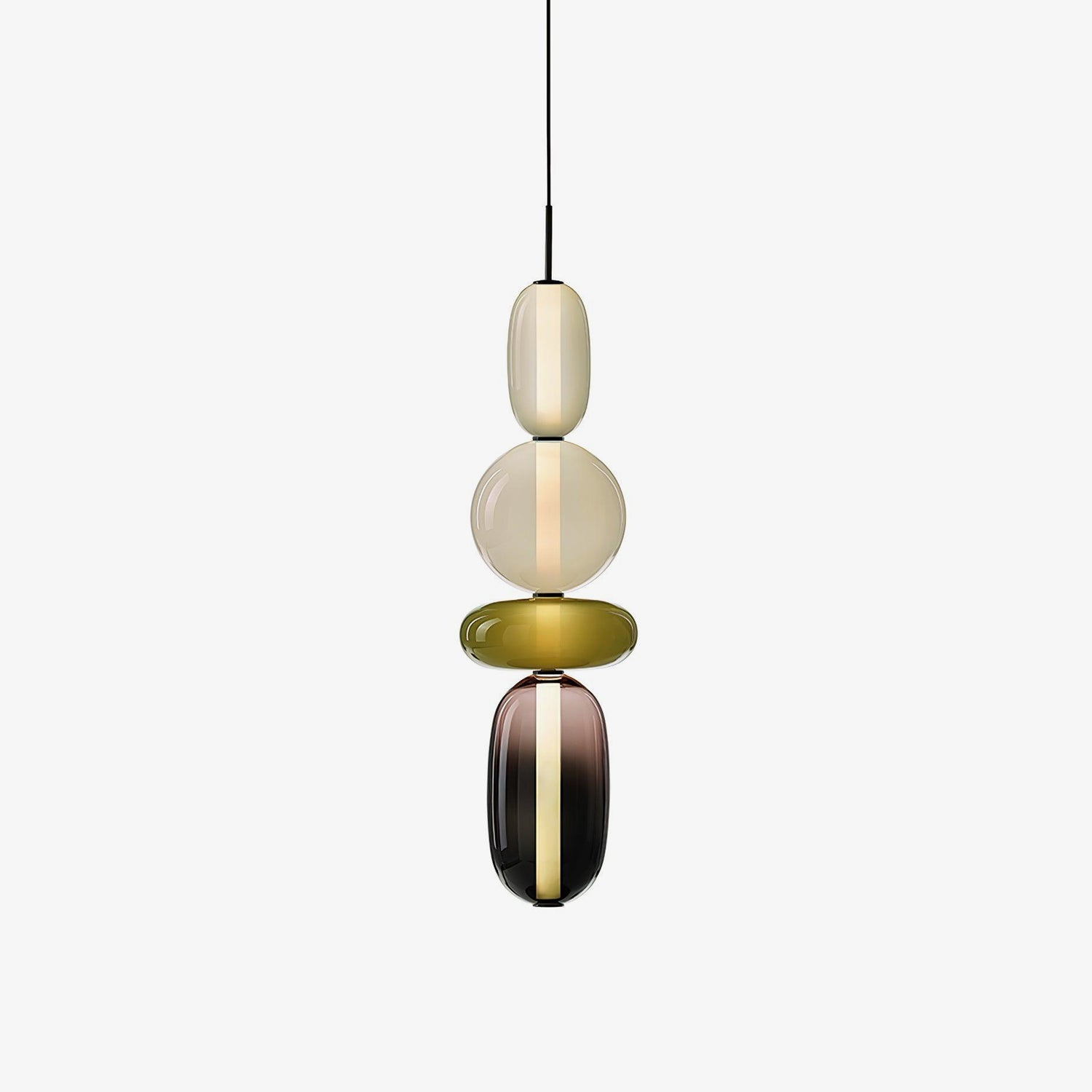 Candied Glass Pendant Light 19.7 in LED Ceiling Fixture Multi-Color Indoor Dining Room Hanging Lamp | Thomler