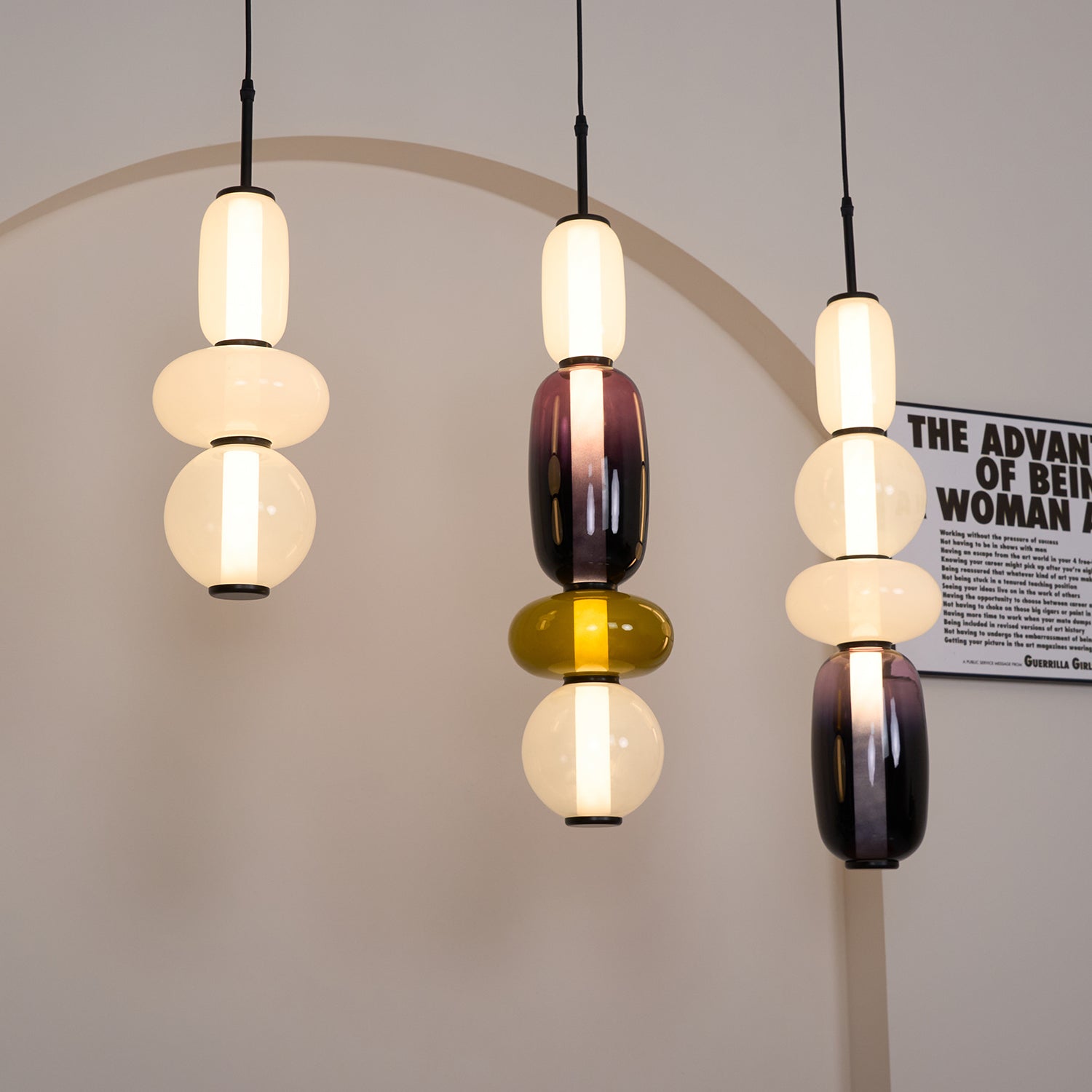 Candied Glass Pendant Light 19.7 in LED Ceiling Fixture Multi-Color Indoor Dining Room Hanging Lamp | Thomler