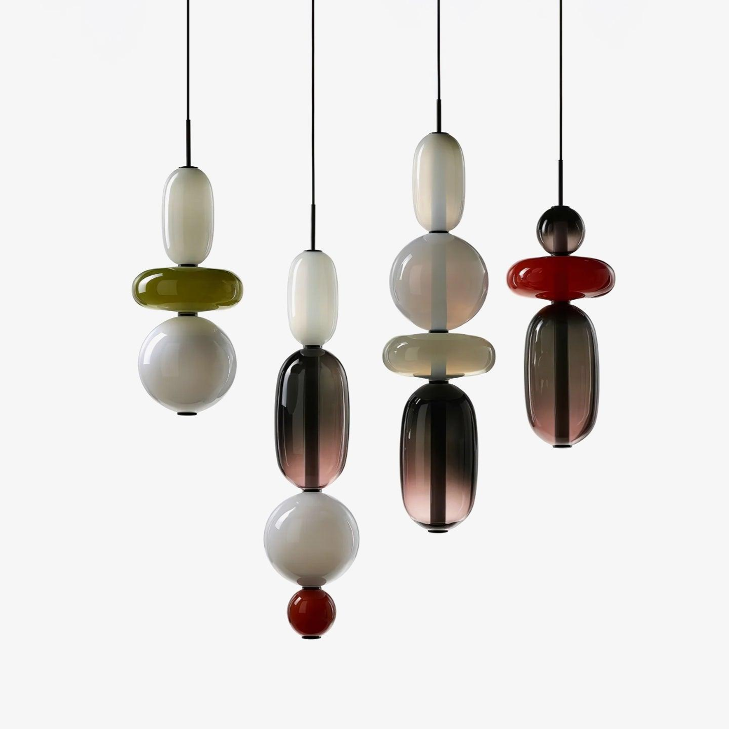 Pendant Light Glass Integrated LED 18.0 cm Colourful Dining Room Living Room Dimmable Hanging Ceiling Lamp Adjustable Suspension | Thomler