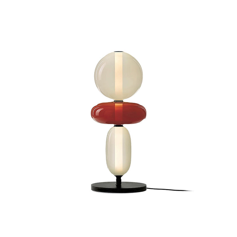 Modern Acrylic Column Table Lamp with Colored Glass Shade & Dimmer Remote – Contemporary LED Desk Light for Bedroom, Living Room | Thomler