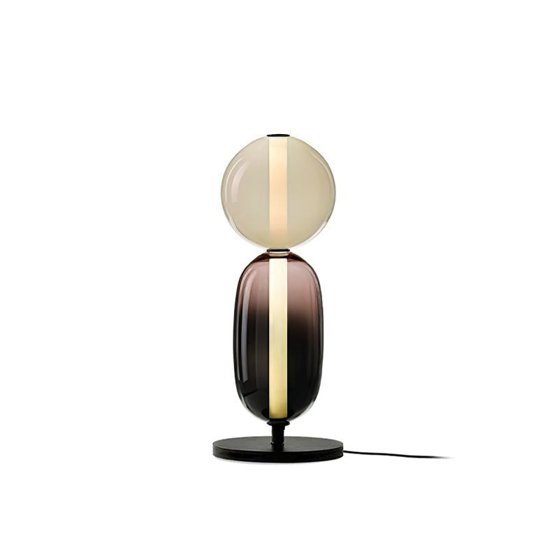 Modern Acrylic Column Table Lamp with Colored Glass Shade & Dimmer Remote – Contemporary LED Desk Light for Bedroom, Living Room | Thomler