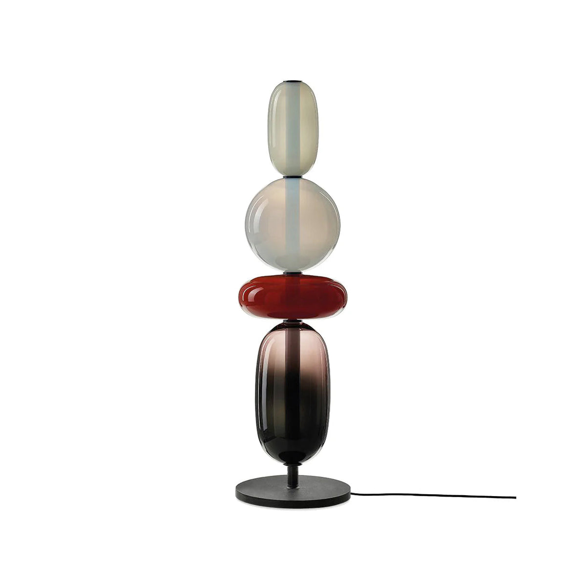 Modern Acrylic Column Table Lamp with Colored Glass Shade & Dimmer Remote – Contemporary LED Desk Light for Bedroom, Living Room | Thomler