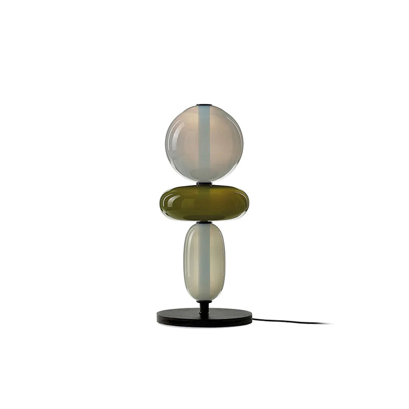 Modern Acrylic Column Table Lamp with Colored Glass Shade & Dimmer Remote – Contemporary LED Desk Light for Bedroom, Living Room | Thomler