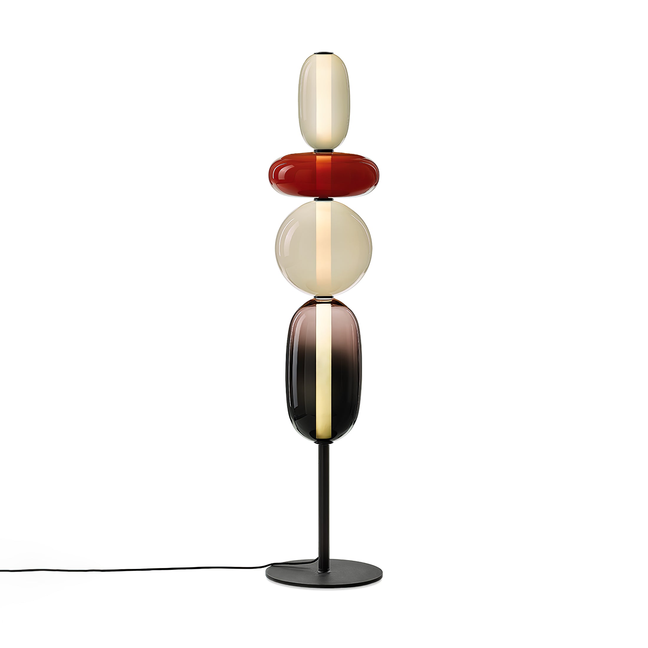 Floor Lamp Metal Glass Acrylic 51.2 in Adjustable Indoor Living Room Lighting Modern Home Decor | Thomler