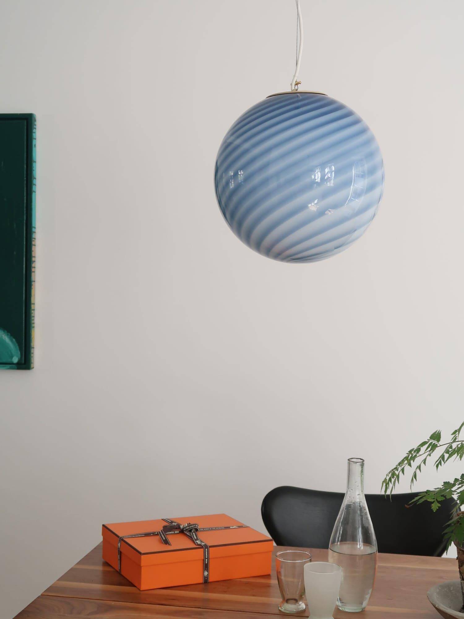 Pendant Light Glass Sphere 11.8 in Milk Honey Kitchen Island Hanging Ceiling Lamp Modern Dining Room Lighting Fixture | Thomler