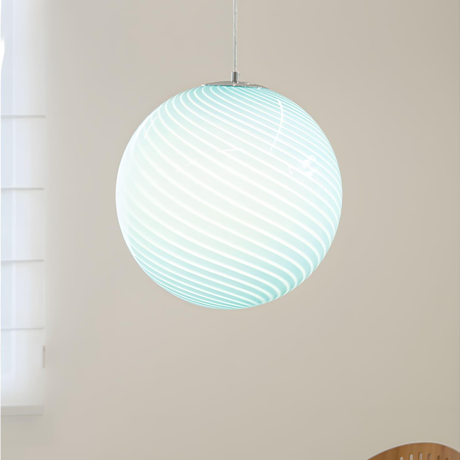Pendant Light Glass Sphere 11.8 in Milk Honey Kitchen Island Hanging Ceiling Lamp Modern Dining Room Lighting Fixture | Thomler