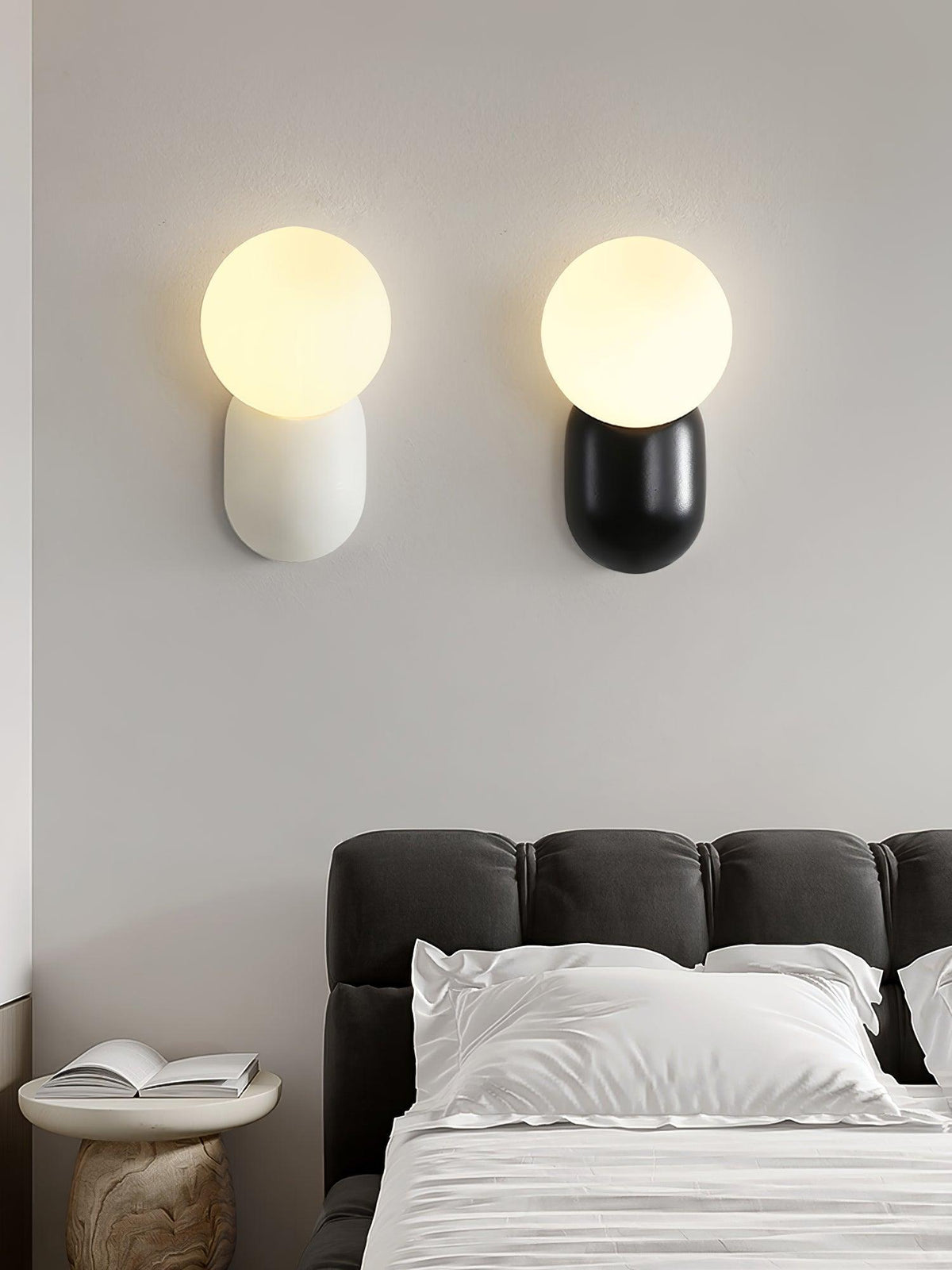 Orb Brass Wall Light with Resin Globe Shade – Modern Minimalist Sconce for Bedroom, Bath & Hallway | Thomler