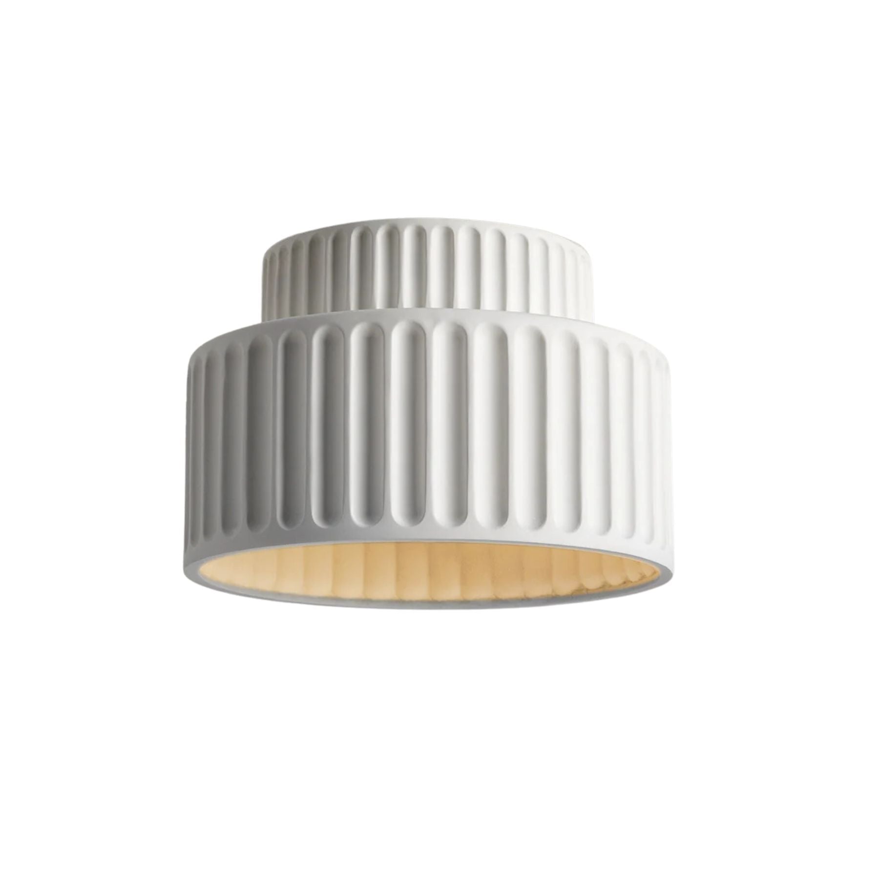 Ceiling Lamp Resin Ribbed E27 White Compact Living Room Kitchen Hallway Flush Mount Modern Scandinavian Lighting | Thomler