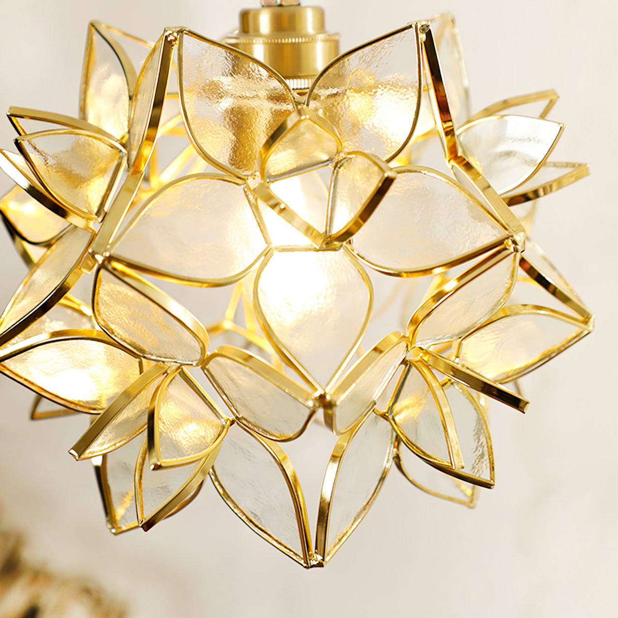 Pendant Light Glass Flower Sphere 7.9 in Brass Ceiling Indoor Hanging Lamp Decorative Ambient Lighting Fixture | Thomler