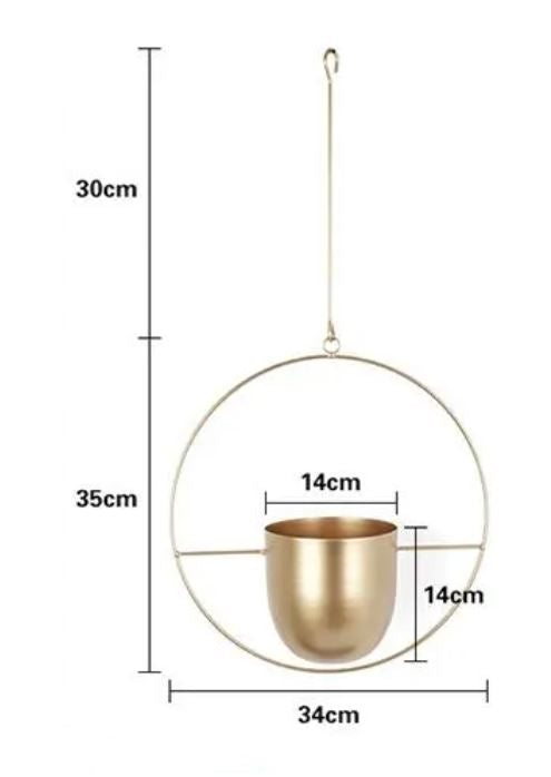 Hanging Metal Planter Pots – Geometric Wall-Mounted Indoor Planters for Succulents, Herbs & Flowers – Scandinavian Minimalist Home Decor | Thomler