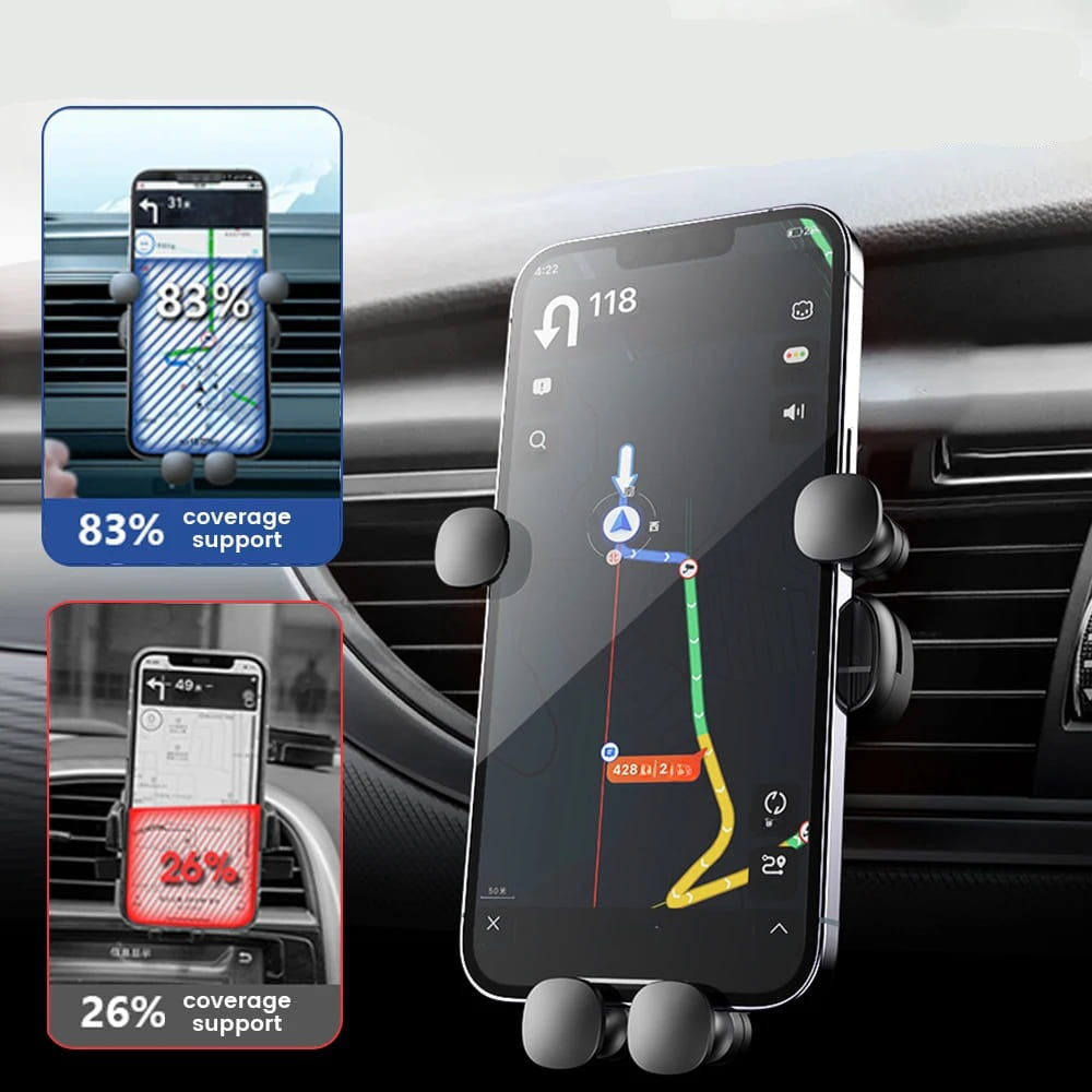 Vent Mount Smartphone Cradle for Car with 5-Point Grip | Secure Phone Dock for Dashboard Air Vent | Universal Adjustable Holder for iPhone | Thomler