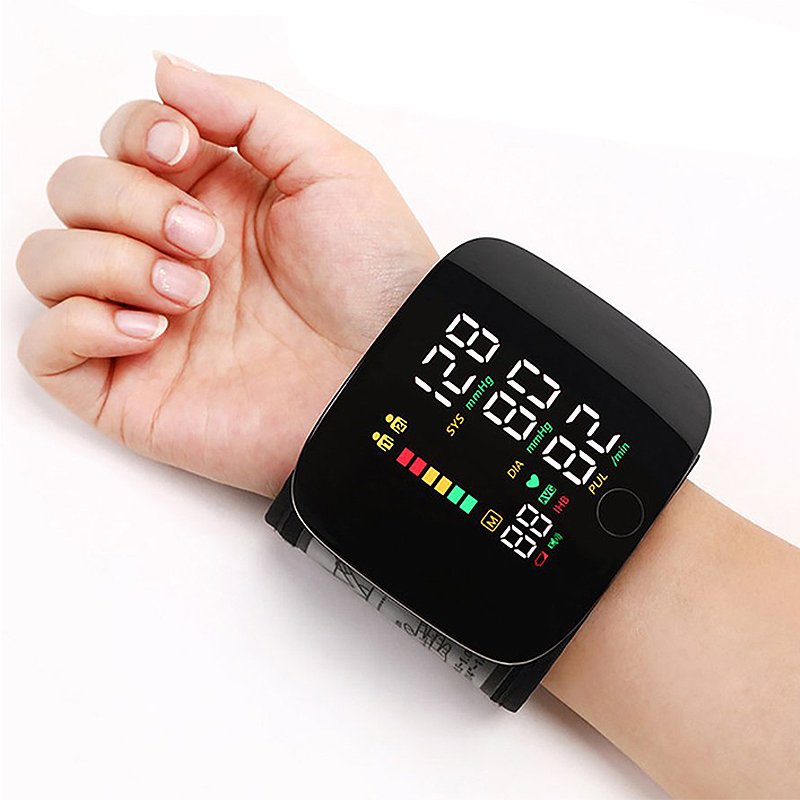 Rechargeable Wrist Blood Pressure Cuff with Voice Readout & LCD Display for Home Health Tracking | Thomler