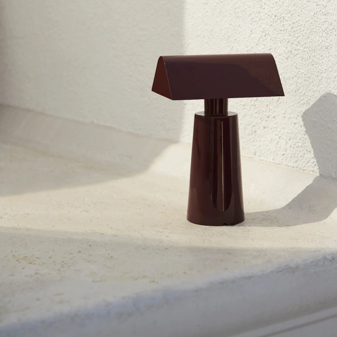 Table Lamp Lacquered Steel 8.6 in Adjustable Red White Gray Desk Lighting Three-Color LED Touch USB | Thomler