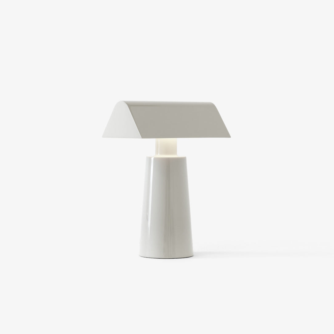 Table Lamp Lacquered Steel 8.6 in Adjustable Red White Gray Desk Lighting Three-Color LED Touch USB | Thomler