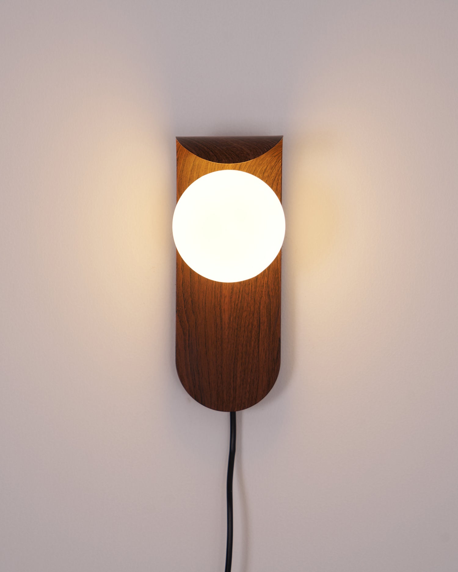 Wall Lamp Wood 9.8 in Frosted Acrylic Globe 7W Bathroom Bedroom Lighting Modern Decorative Accent | Thomler
