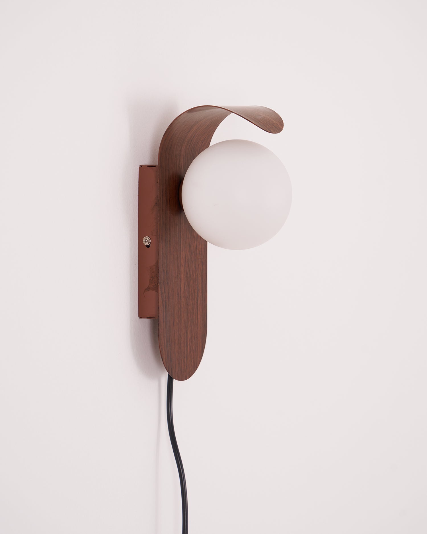 Wall Lamp Wood 9.8 in Frosted Acrylic Globe 7W Bathroom Bedroom Lighting Modern Decorative Accent | Thomler