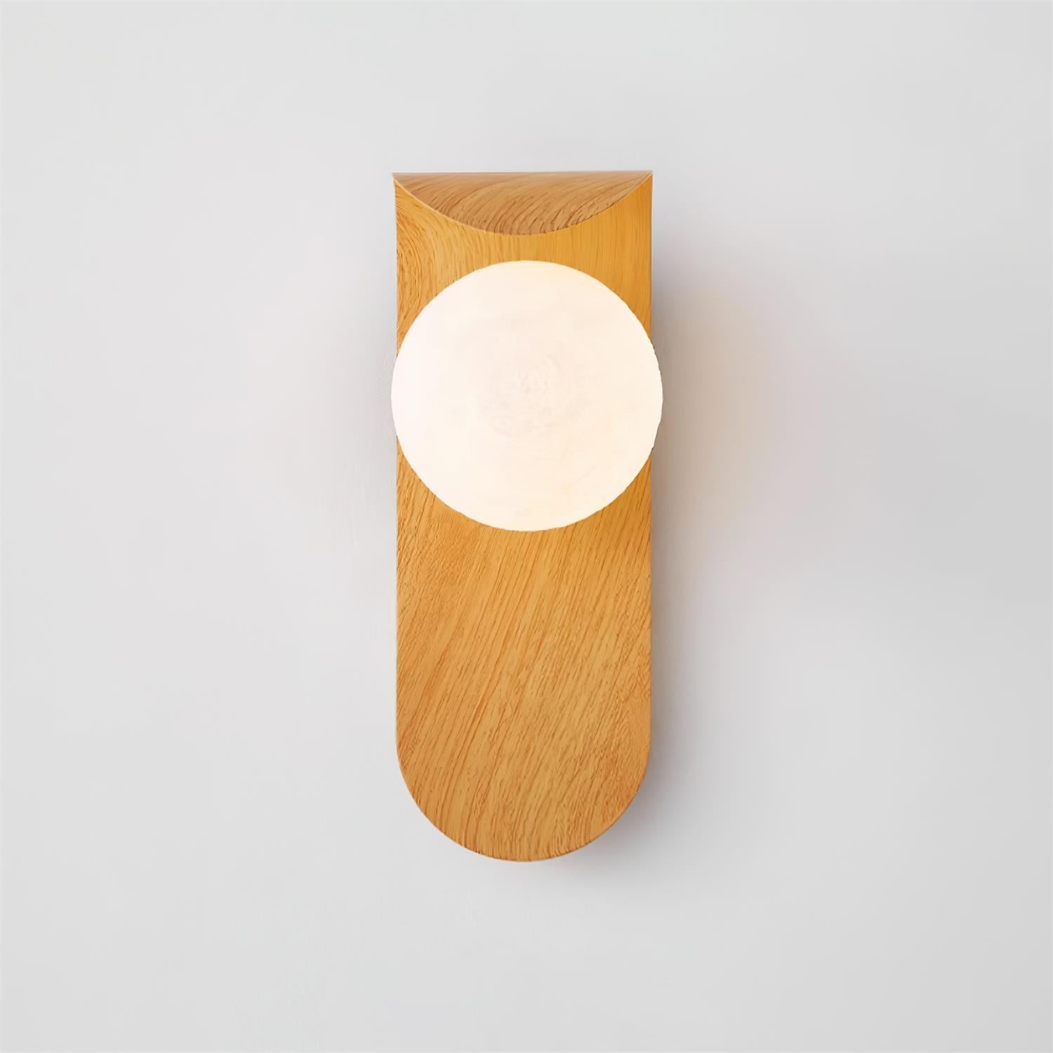 Wall Lamp Wood 9.8 in Frosted Globe White Walnut Bathroom Bedroom Ambient Lighting | Thomler