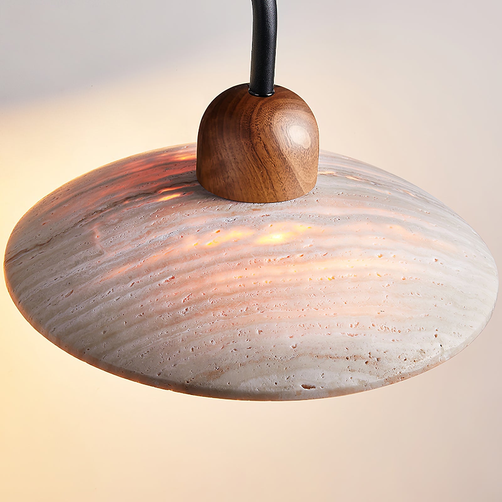 Wall Lamp Travertine Stone 9.8 in Wide Wood Brass Bedroom Bathroom Reading Lighting Fixture | Thomler