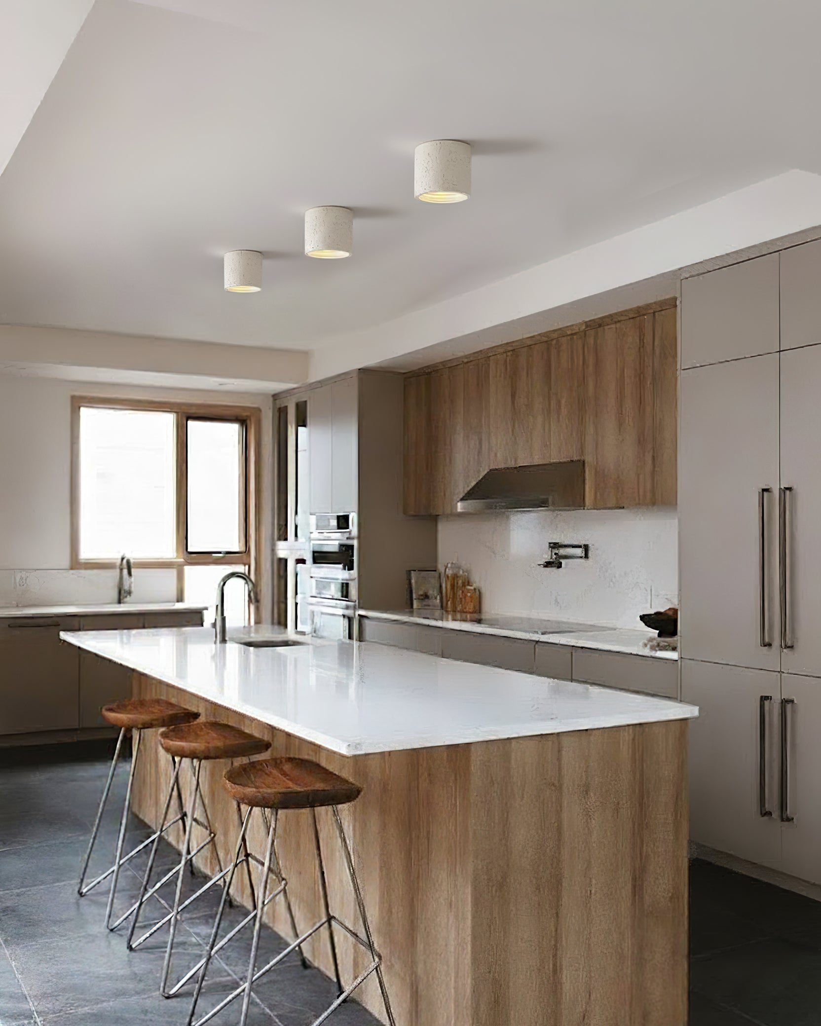 Ceiling Lamp Composite Material 5.5 in x 4.3 in Indoor Modern Dining Room Kitchen LED Fixture Set of 2 | Thomler
