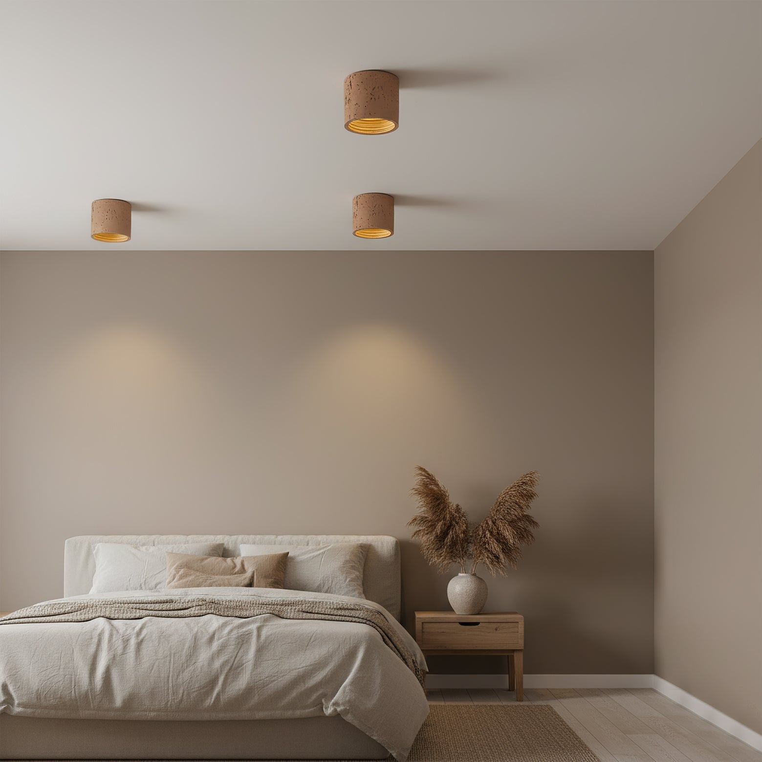 Ceiling Lamp Composite Material 5.5 in x 4.3 in Indoor Modern Dining Room Kitchen LED Fixture Set of 2 | Thomler