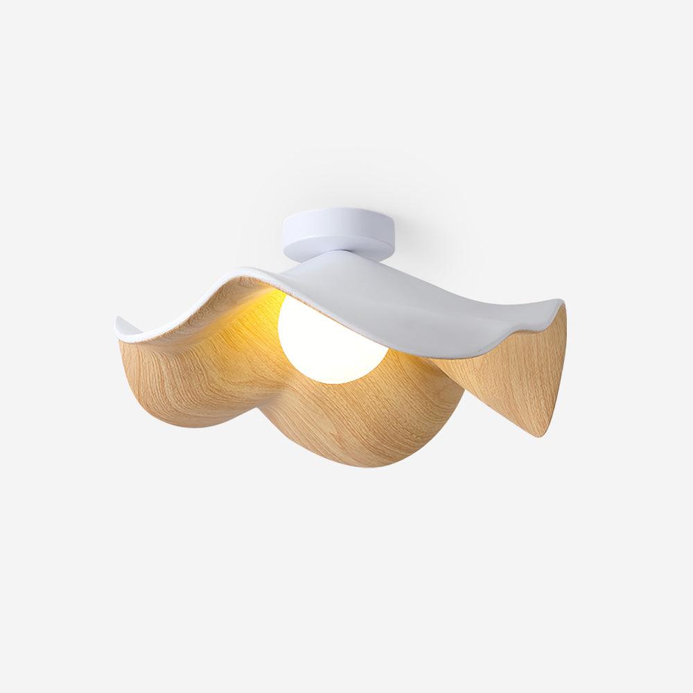 Ceiling Light Resin Wood Grain 11 in Flush Mount Bathroom Hallway Wall Fixture Modern Minimalist | Thomler