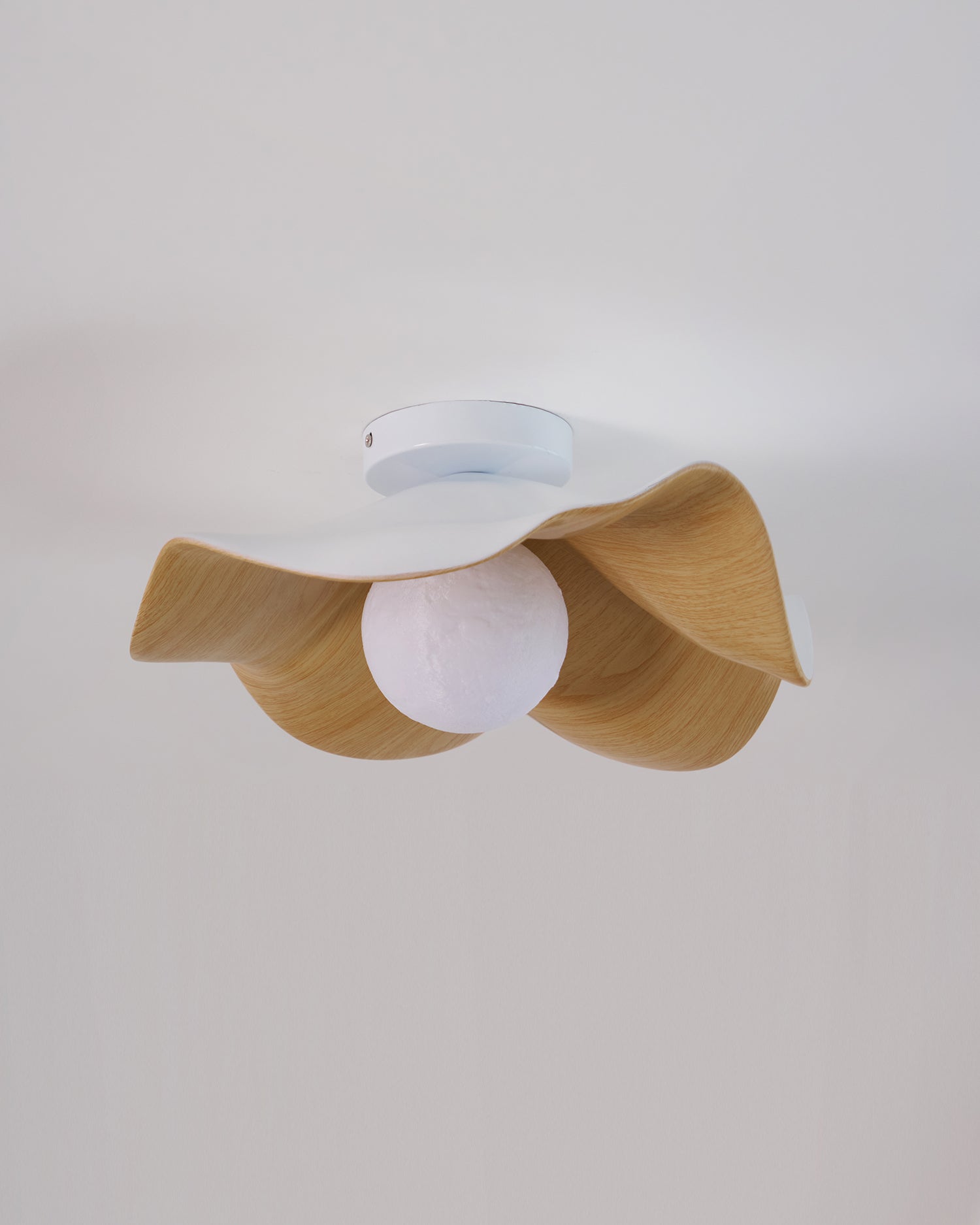 Ceiling Light Resin Wood Grain 11 in Flush Mount Bathroom Hallway Wall Fixture Modern Minimalist | Thomler