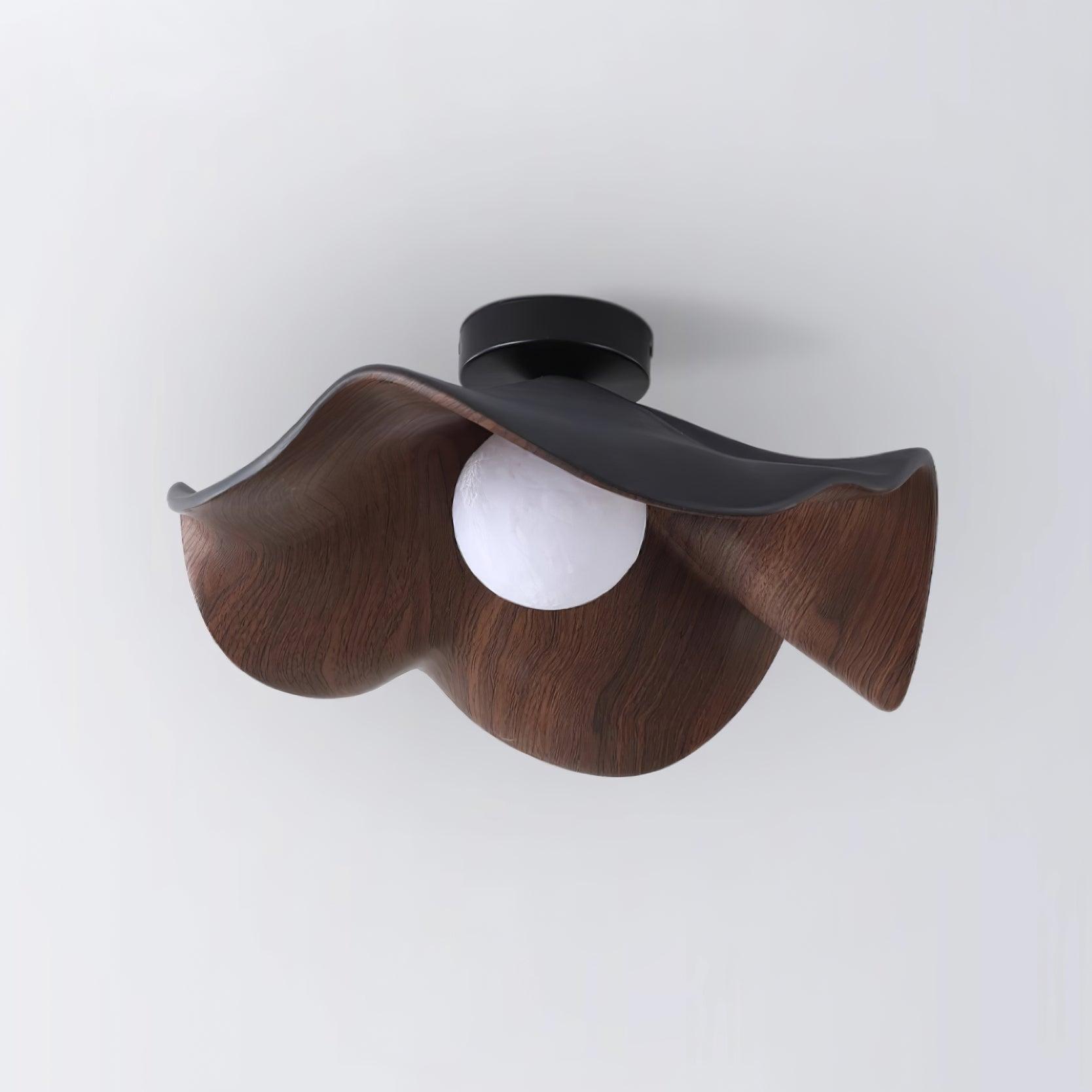 Ceiling Light Resin Wood Grain 11 in Flush Mount Bathroom Hallway Wall Fixture Modern Minimalist | Thomler