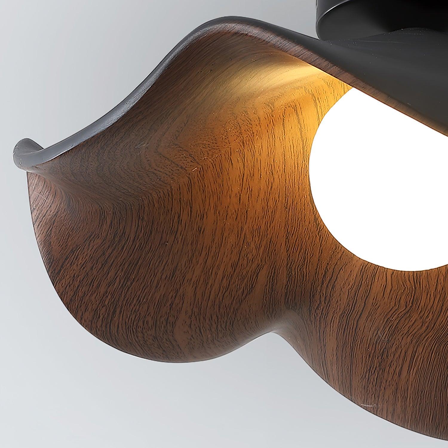 Ceiling Light Resin Wood Grain 11 in Flush Mount Bathroom Hallway Wall Fixture Modern Minimalist | Thomler