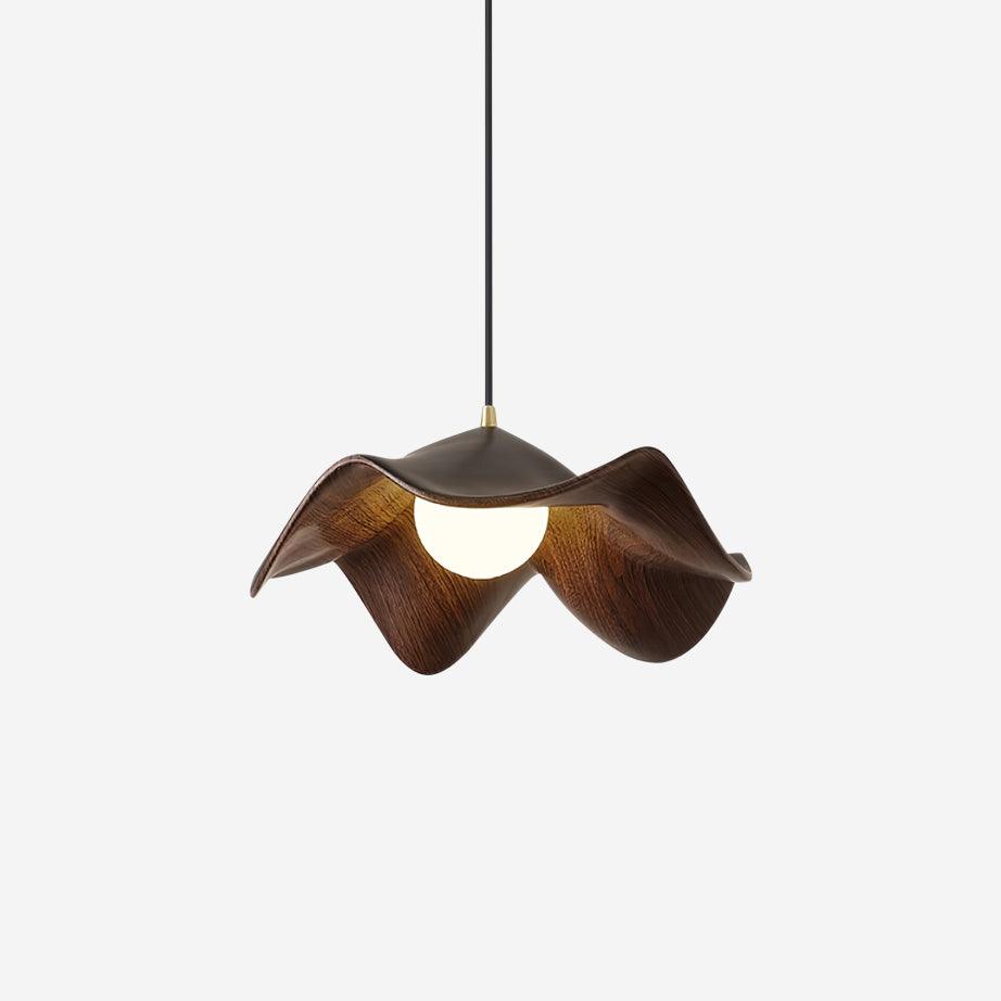 Pendant Light Resin 11 in White Dining Room Ceiling Lamp Leaf Pattern Decorative Fixture | Thomler