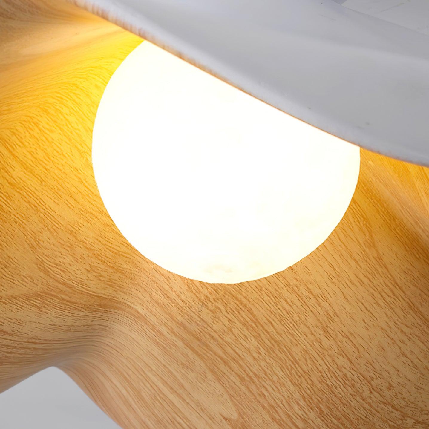 Pendant Light Resin 11 in White Dining Room Ceiling Lamp Leaf Pattern Decorative Fixture | Thomler