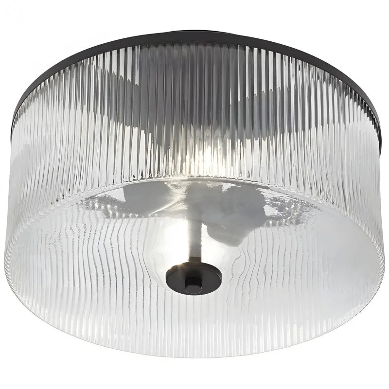 Ceiling Light Metal Glass 14 in Dual-Light Black Brass Living Room Modern Fixture Decorative Lighting | Thomler