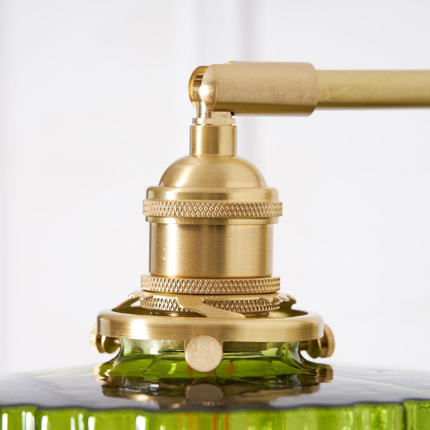 Wall Lamp Wood Brass 9.4 in Green Clear Art Glass Indoor Accent Lighting Decorative Fixture | Thomler