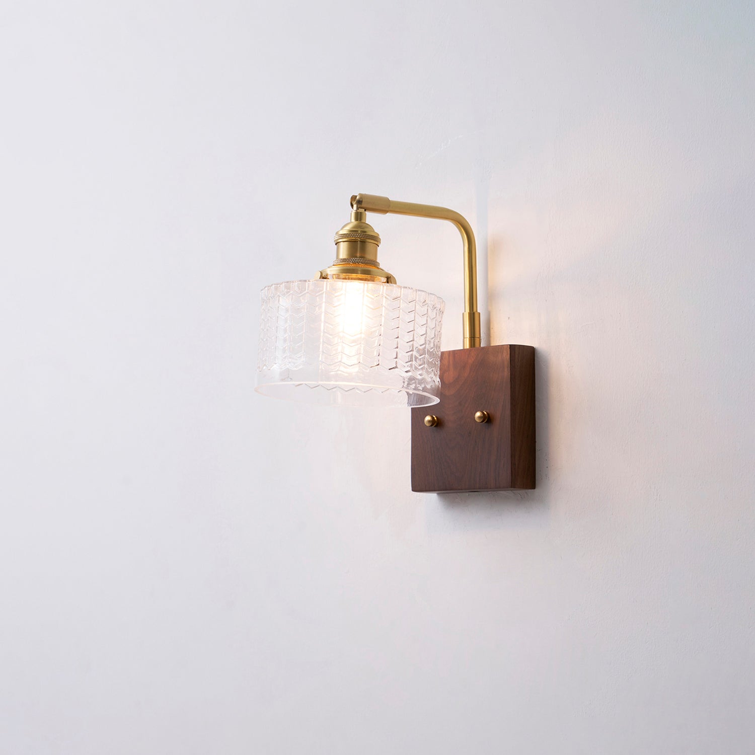 Wall Lamp Wood And Brass 9.4 in Green Glass Shade Indoor Bathroom Bedroom Accent Light | Thomler