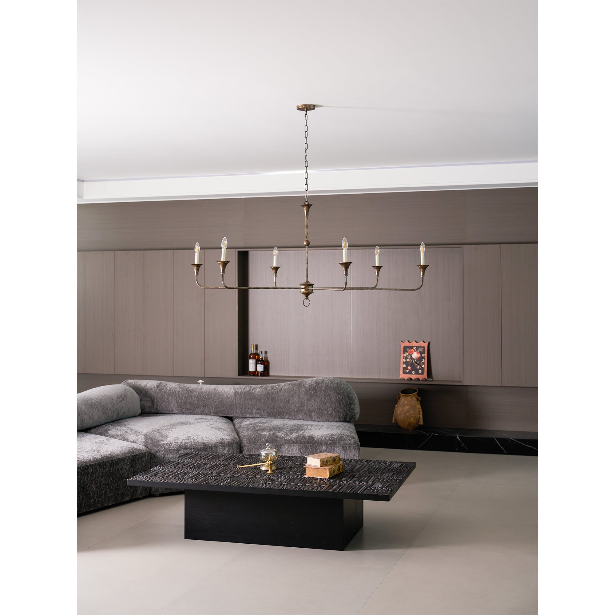 Pendant Light Brass Metal 91.0 cm Dining Room Candle Style Ceiling Chandelier Adjustable Chain E14 Hanging Fixture | Thomler