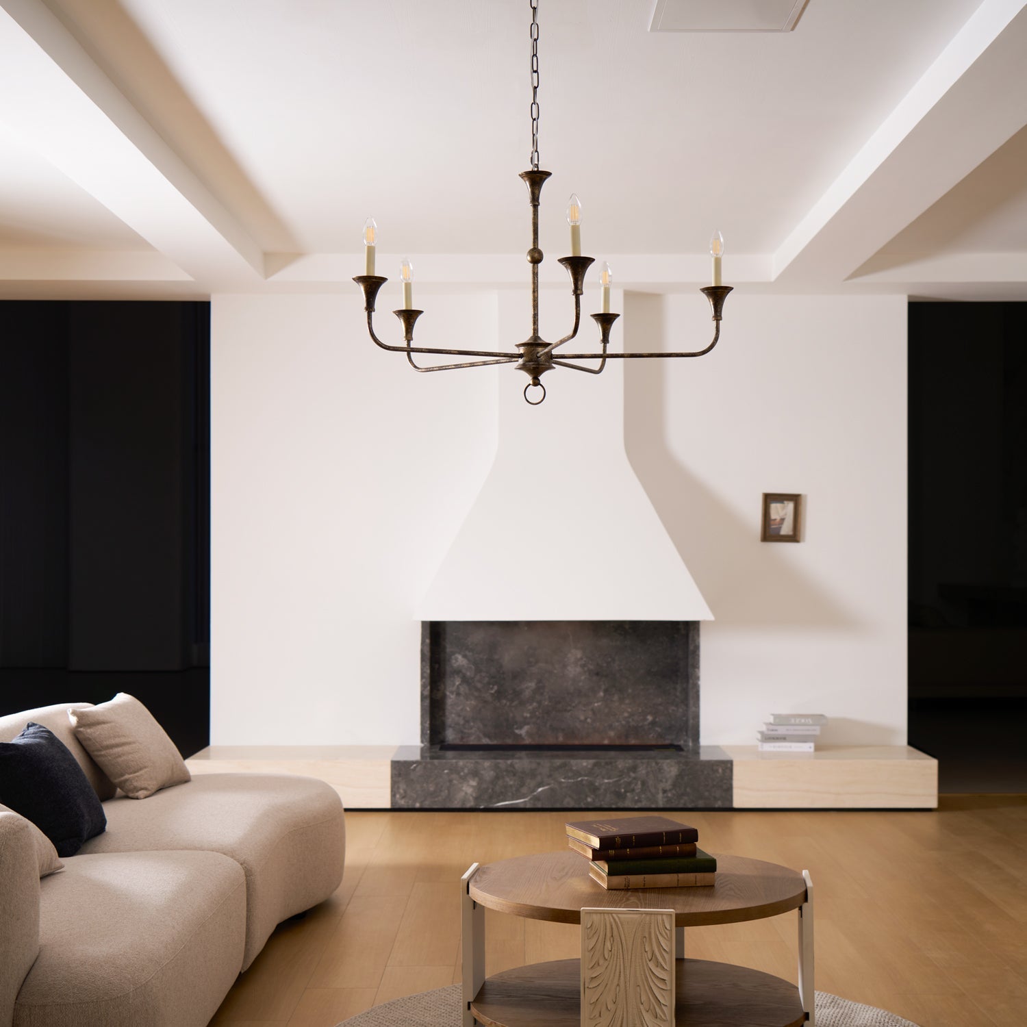 Pendant Light Brass Metal 91.0 cm Dining Room Candle Style Ceiling Chandelier Adjustable Chain E14 Hanging Fixture | Thomler