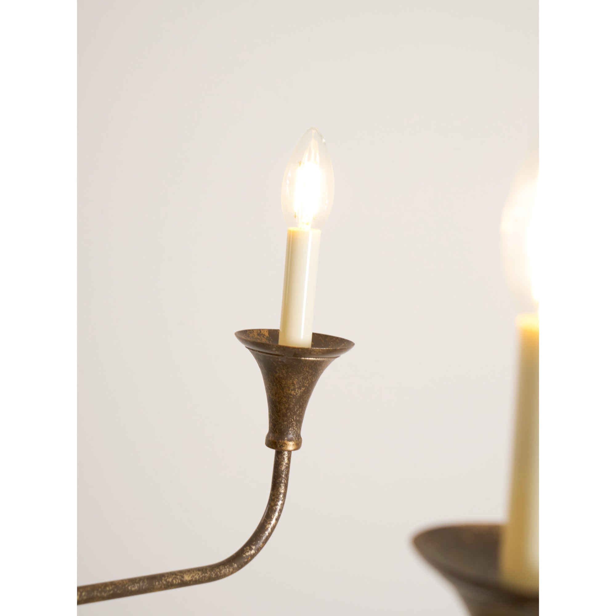 Pendant Light Brass Metal 91.0 cm Dining Room Candle Style Ceiling Chandelier Adjustable Chain E14 Hanging Fixture | Thomler
