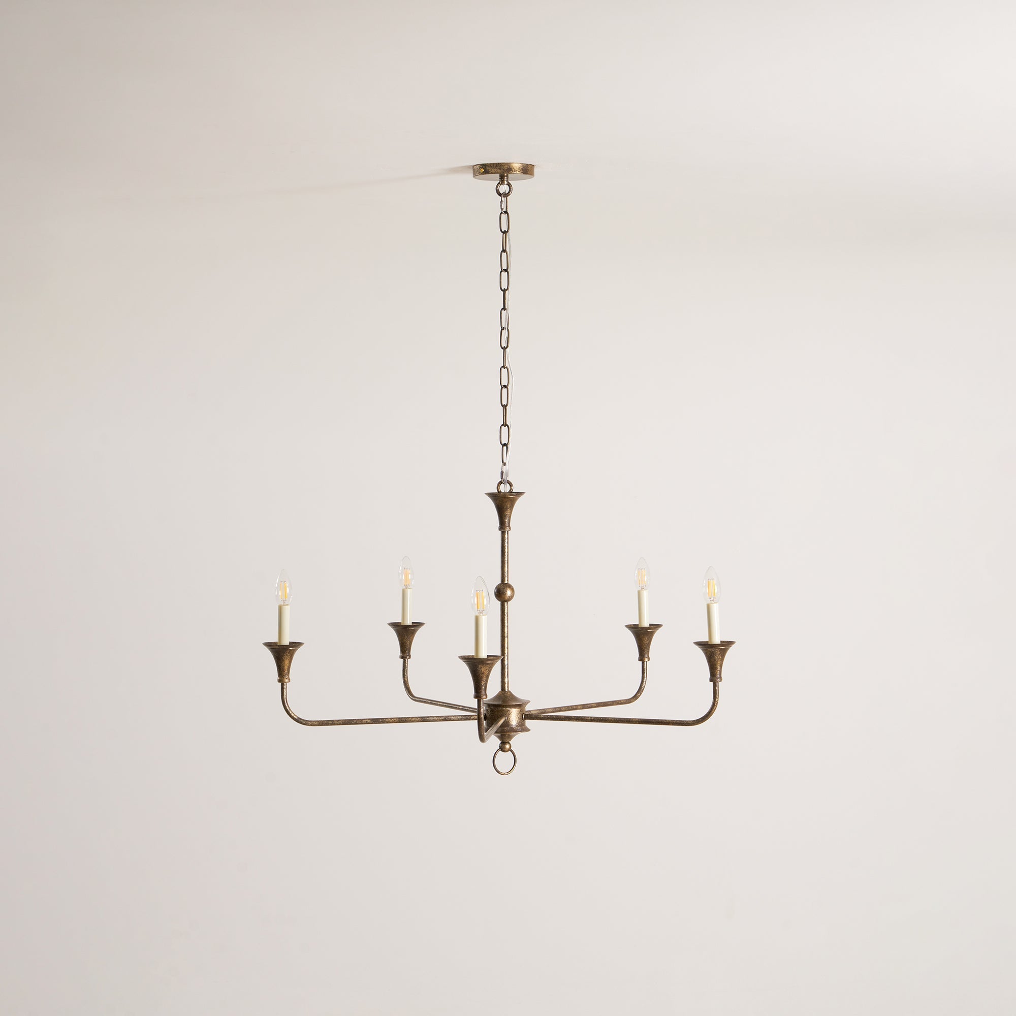 Pendant Light Brass Metal 91.0 cm Dining Room Candle Style Ceiling Chandelier Adjustable Chain E14 Hanging Fixture | Thomler