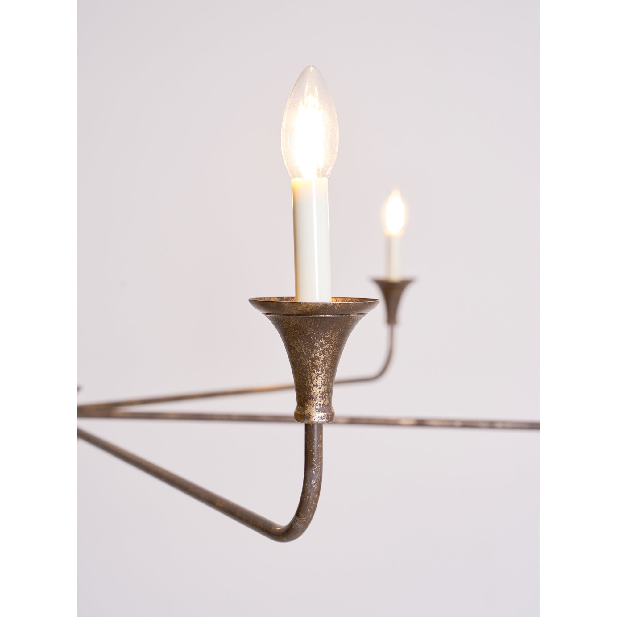 Pendant Light Brass Metal 91.0 cm Dining Room Candle Style Ceiling Chandelier Adjustable Chain E14 Hanging Fixture | Thomler