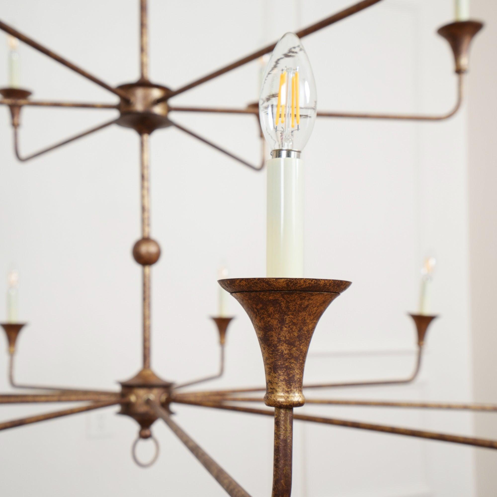 Multi-Arm Statement Chandelier for Foyer and Dining Rooms 63 in Adjustable Height Brass Bronze Metal Ceiling Light Large Interior Fixture fo | Thomler