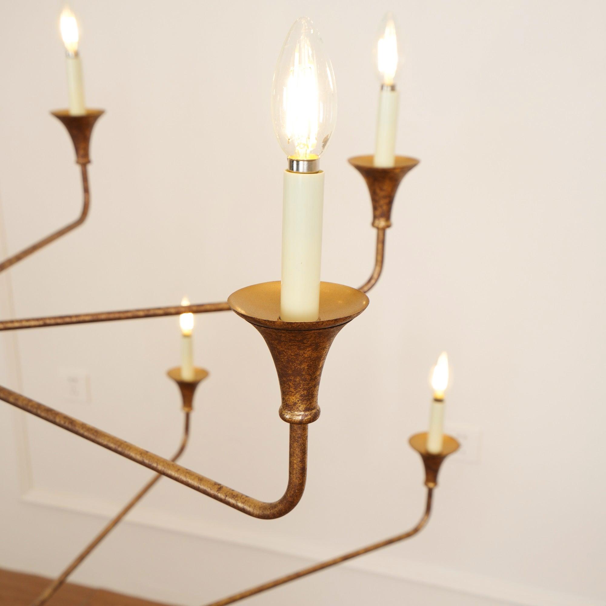 Multi-Arm Statement Chandelier for Foyer and Dining Rooms 63 in Adjustable Height Brass Bronze Metal Ceiling Light Large Interior Fixture fo | Thomler