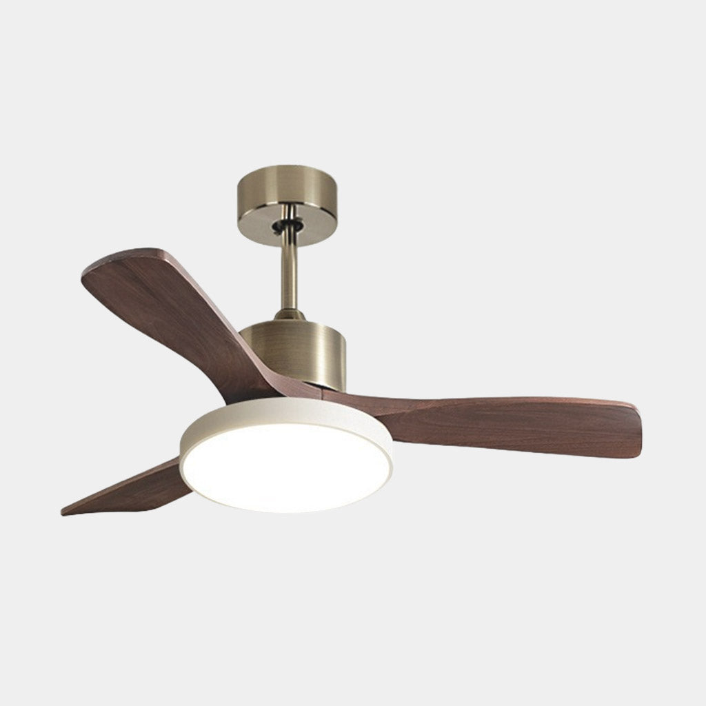 Ceiling Fan Wood 36.2 in LED Modern Bedroom Living Room Low Profile Remote Control Quiet Cooling Lighting Fixture | Thomler