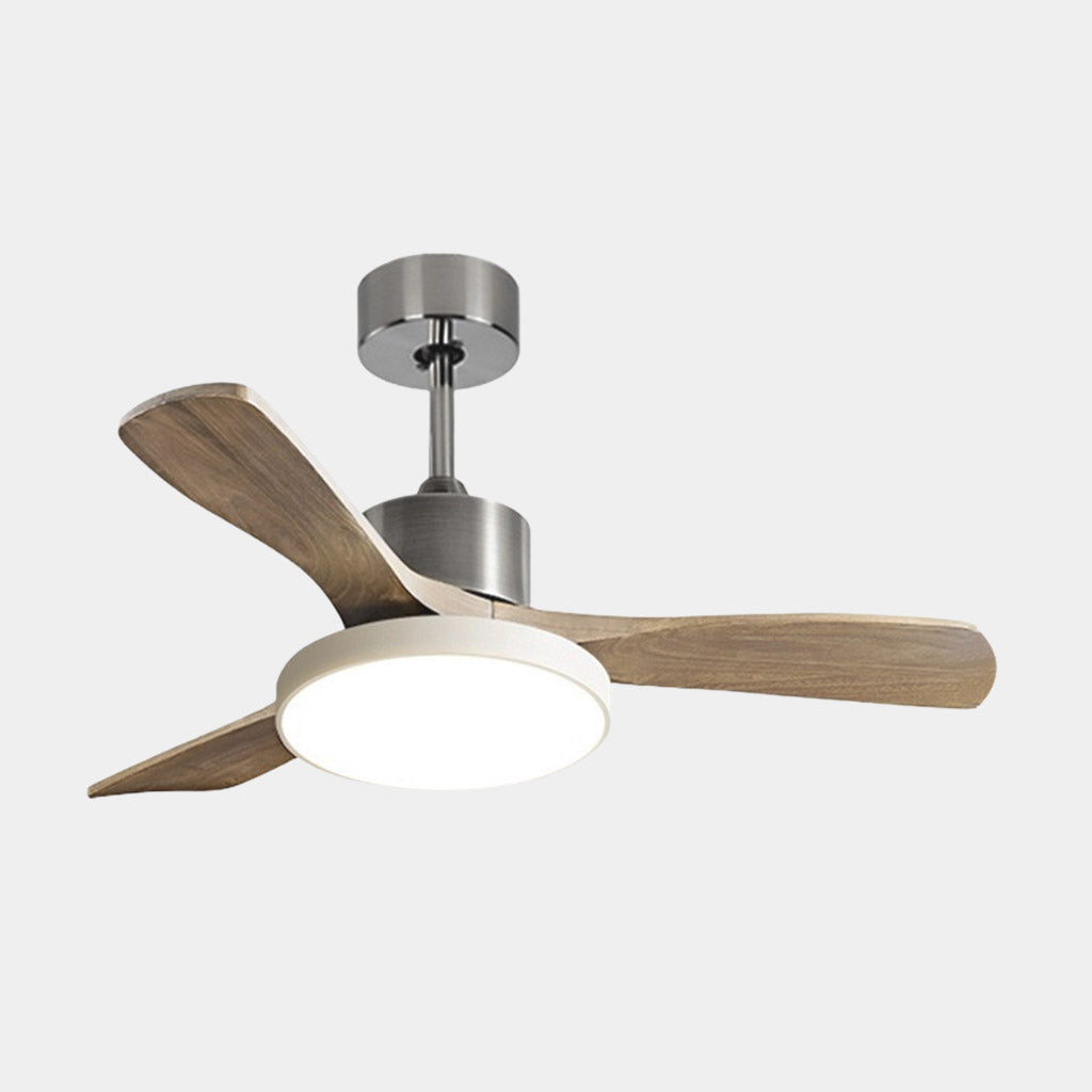 Ceiling Fan Wood 36.2 in LED Modern Bedroom Living Room Low Profile Remote Control Quiet Cooling Lighting Fixture | Thomler