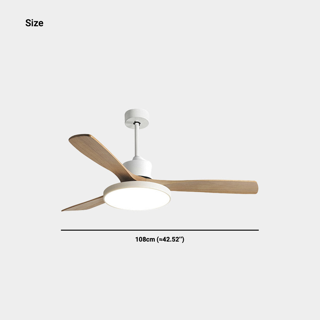 Ceiling Fan Wood 36.2 in LED Modern Bedroom Living Room Low Profile Remote Control Quiet Cooling Lighting Fixture | Thomler