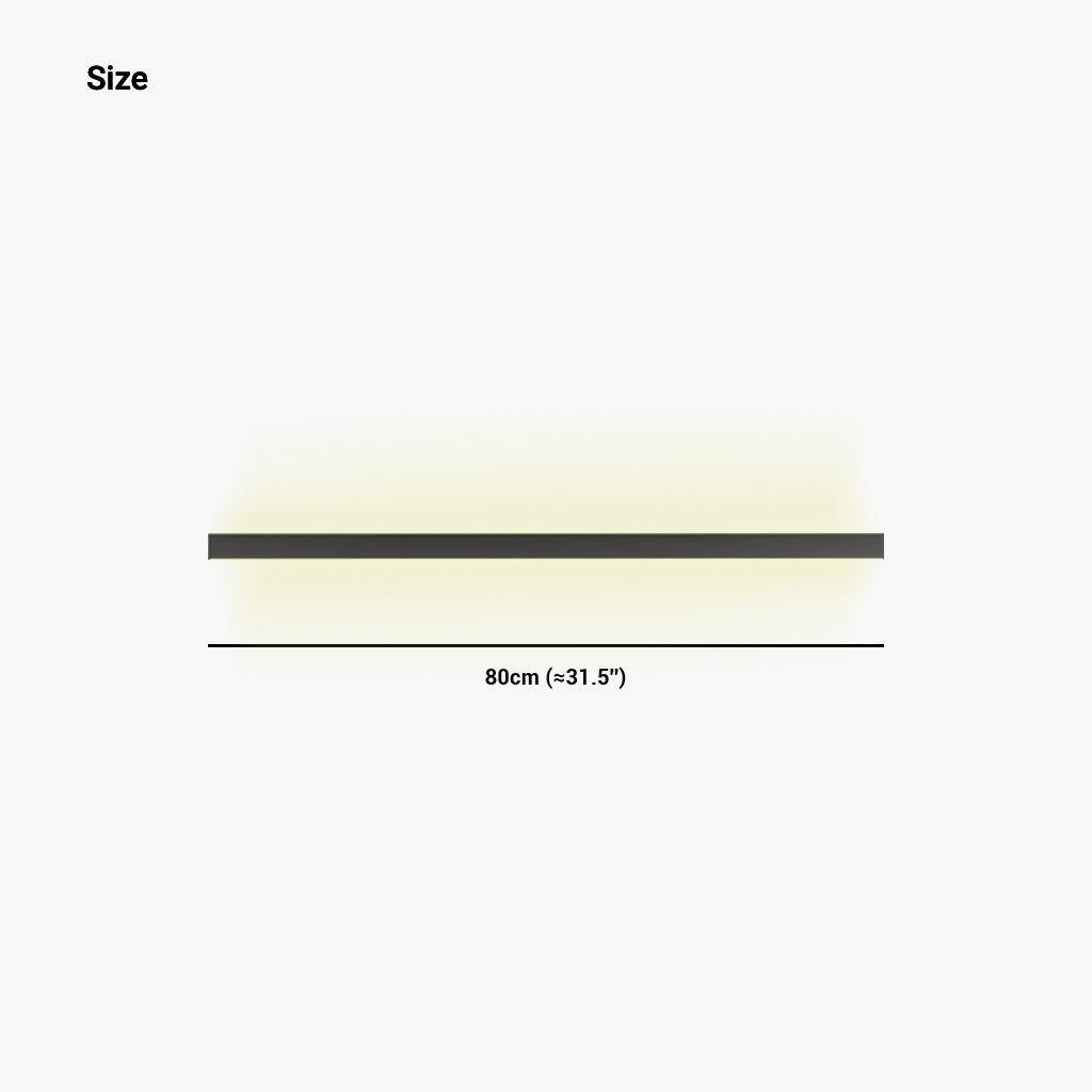 Ceiling Light Iron Linear LED 23.6 in Flush Mount Black White Modern Living Room Hallway Minimalist Strip Lighting Fixture | Thomler