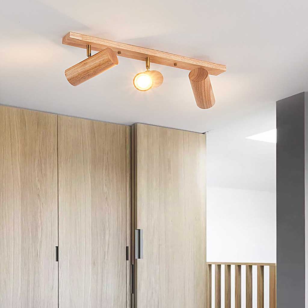 Ceiling Wall Spotlight Wood Adjustable 5.9 in (15.0 cm) Modern Nordic 1 3 4 Heads | Thomler