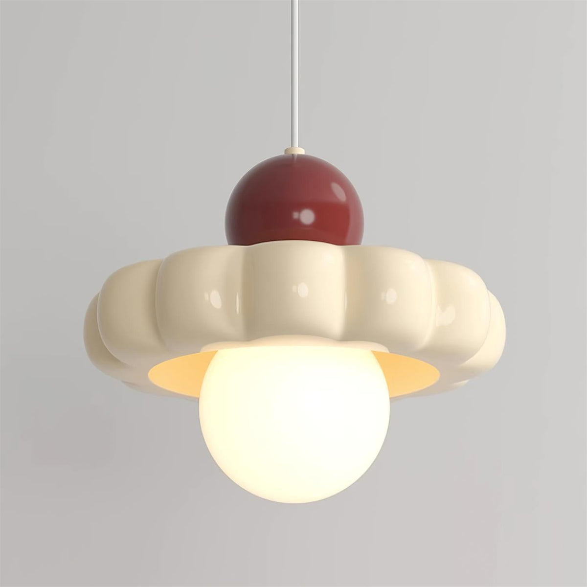 Retro Globe Pendant Light with Curved Shade – G9 Socket Ceiling Fixture for Dining Room Kitchen Bedroom – Adjustable Hanging Lamp Modern | Thomler
