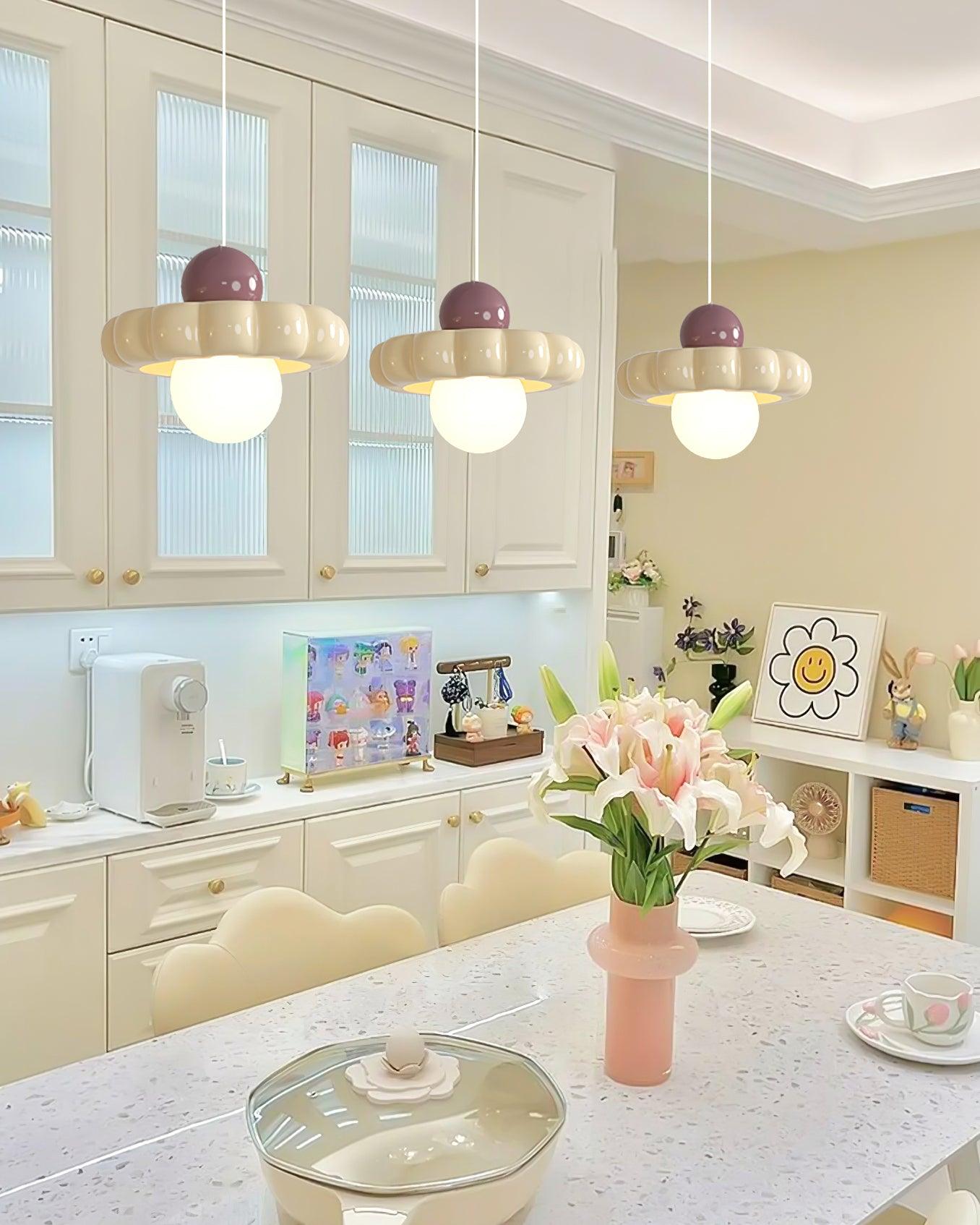 Retro Globe Pendant Light with Curved Shade – G9 Socket Ceiling Fixture for Dining Room Kitchen Bedroom – Adjustable Hanging Lamp Modern | Thomler