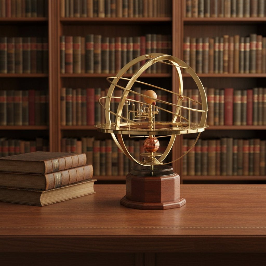 Hand-Cranked Planetary Model Astronomy Display Desktop Decor Solar System Teaching Aid Brass Finish Space Education for Students Office | Thomler