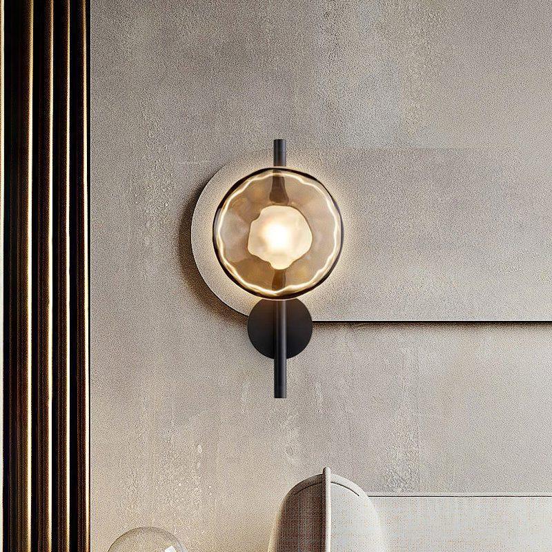 Wall Lamp Glass 7.9 in LED Black Or Gold Bedroom Hallway Decorative Modern Sconce Lighting Fixture | Thomler
